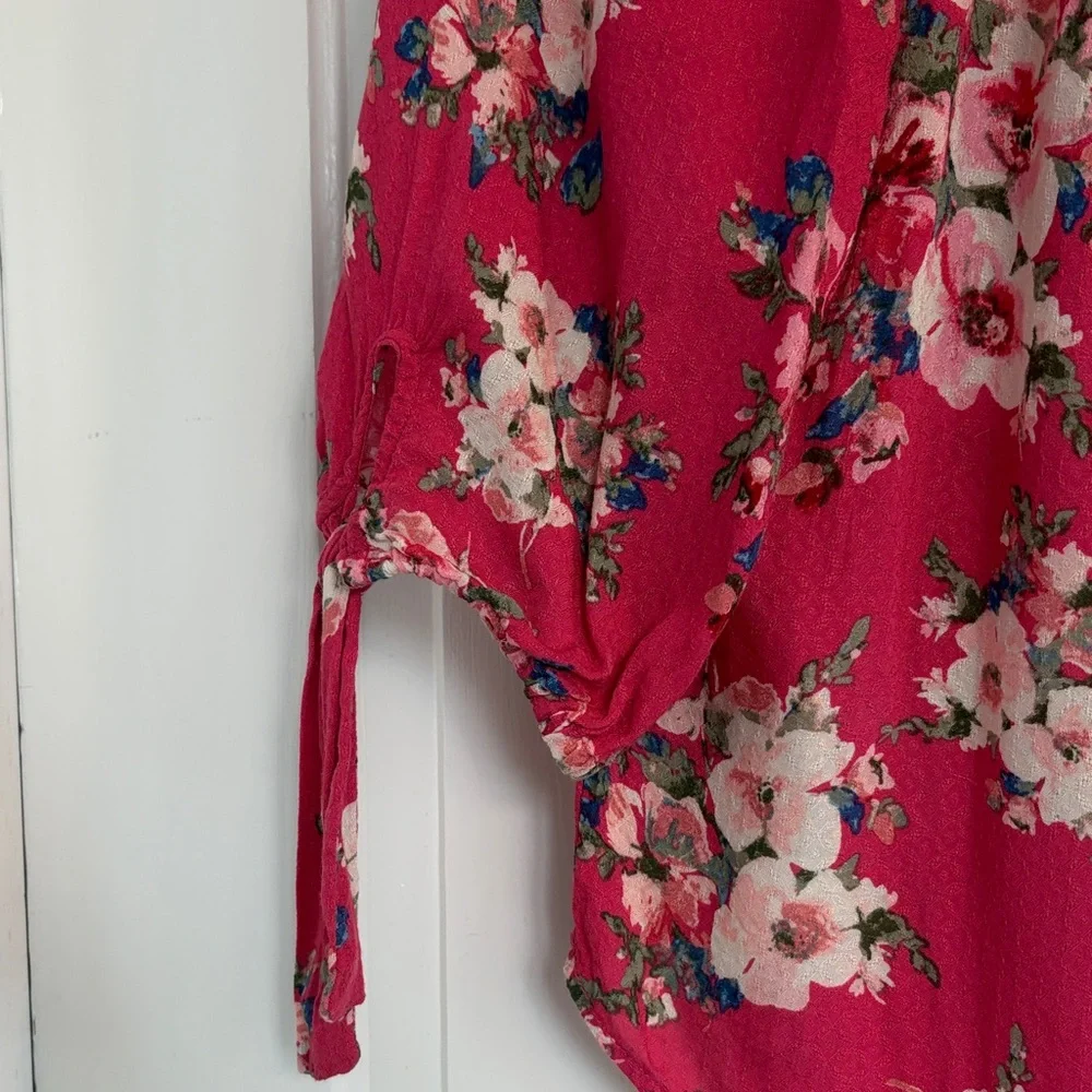 Westport Dark Pink Off-Shoulder Floral Blouse Size XS - Picture 3 of 5